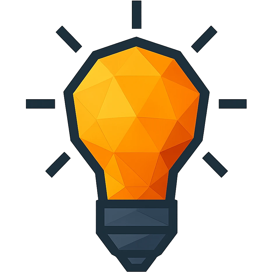 A geometric light bulb icon representing an idea emoji