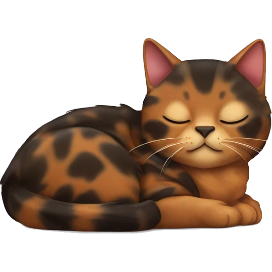 tortoiseshell cat sleeping emoji