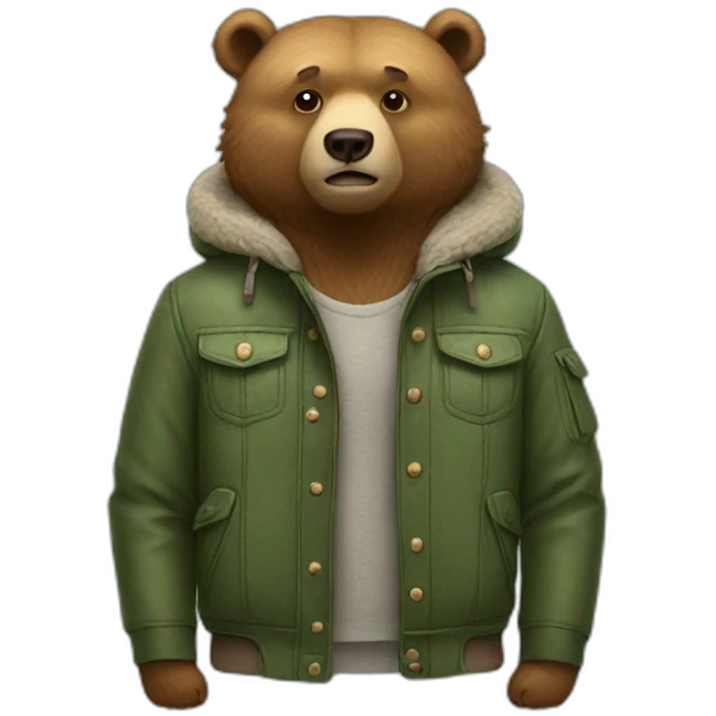 bear wearing jacket emoji