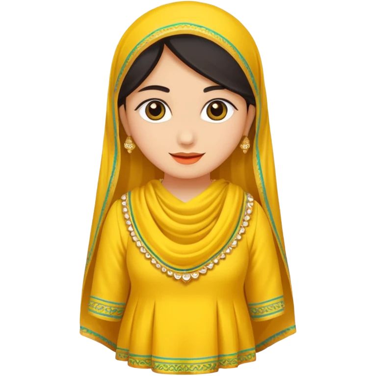 Yellow chudidar with chunni emoji