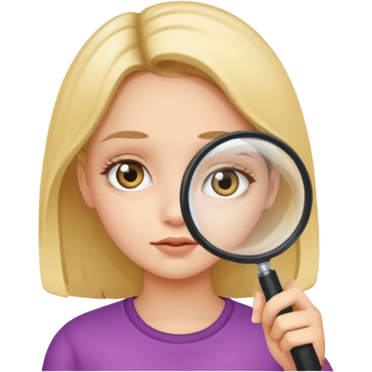 Girl lookinh throug  magnifier emoji