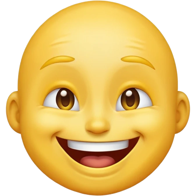 emoji with a very large forehead, laughing, joyful emoji