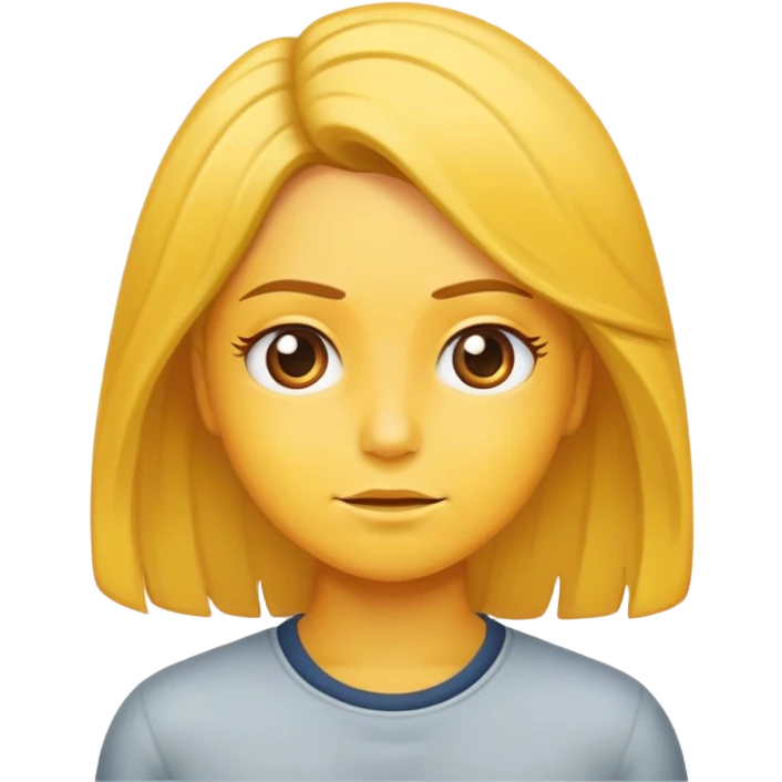 una cara amarilla mirando hacia arriba a la derecha mientras se acaricia el pelo emoji