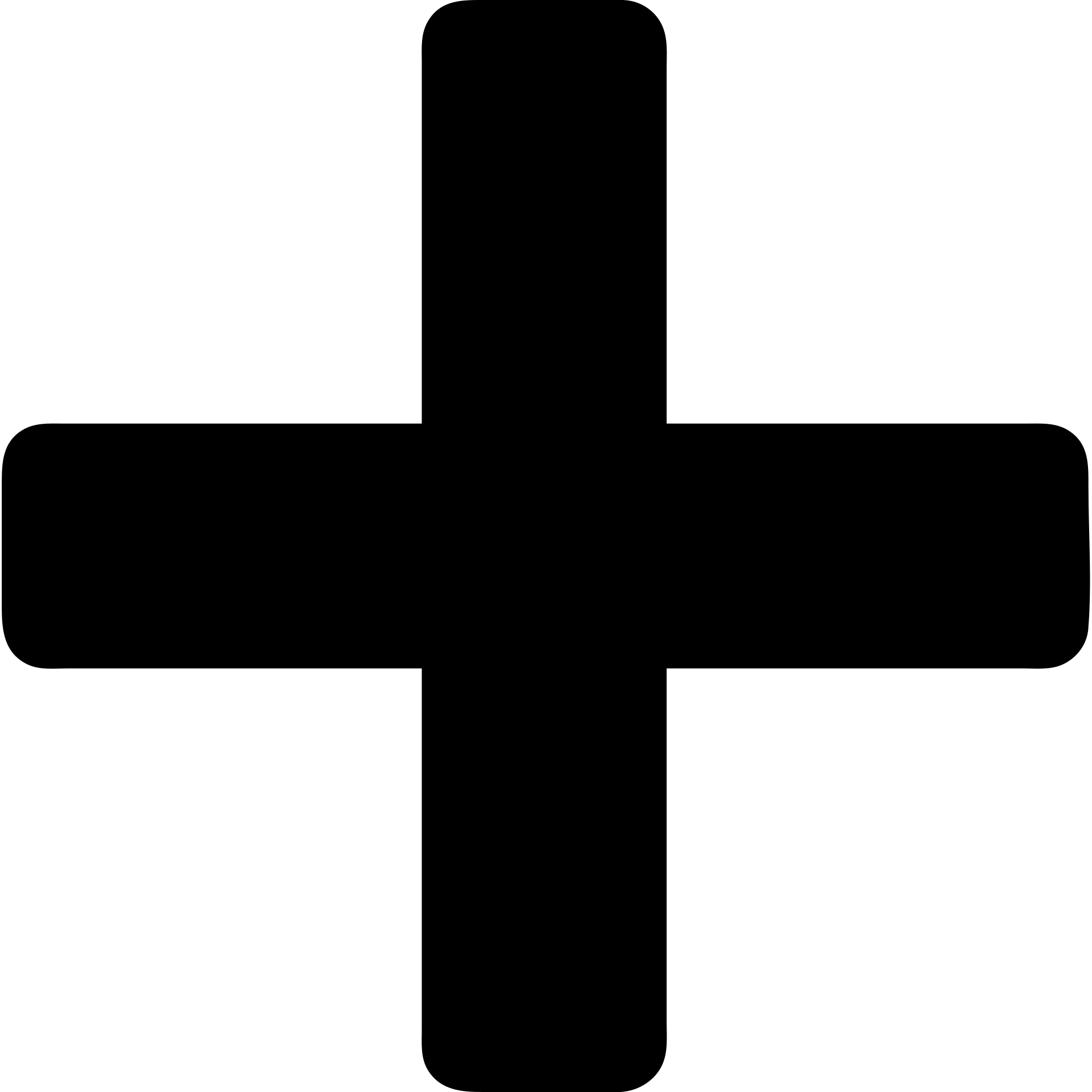 plus symbol, solid black fill, minimalist style, consistent line thickness emoji
