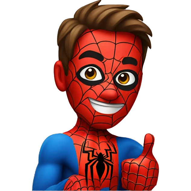 Spiderman holding his thumb up emoji
