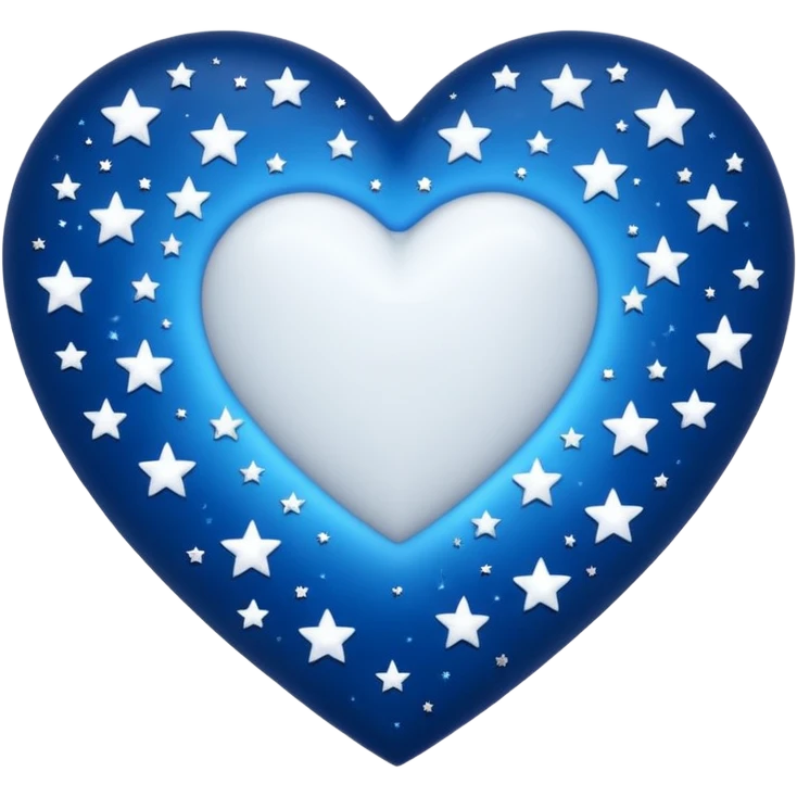white heart with a starry night background emoji
