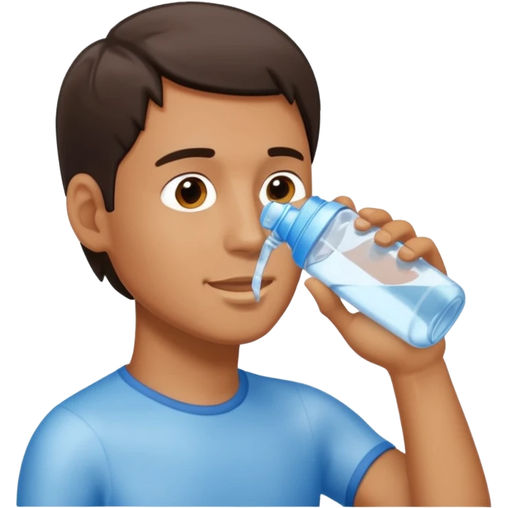 man drinking water from a bottle emoji