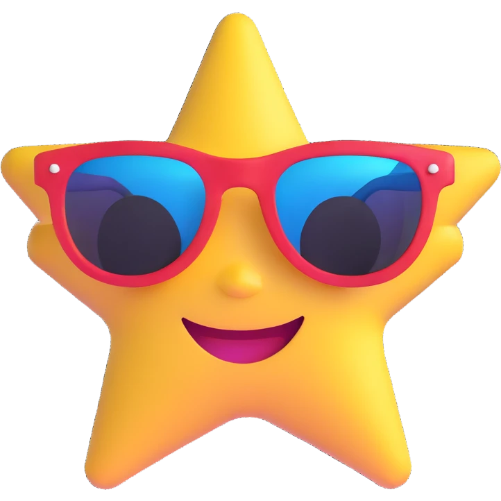smiling face with star-shaped sunglasses emoji