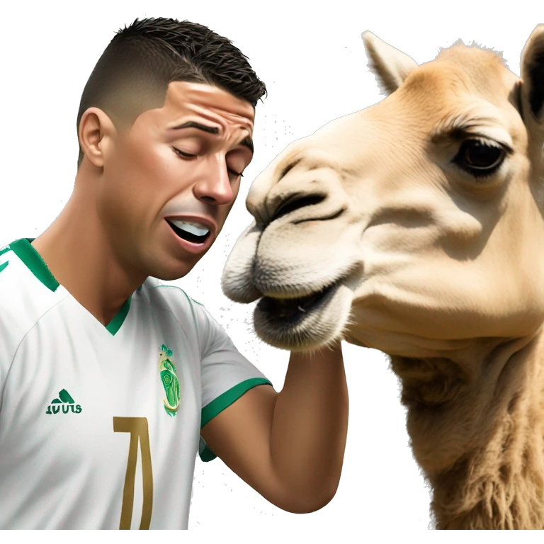 Ronaldo crying with a camel emoji