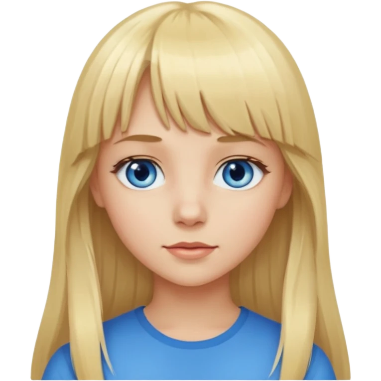 Fille blonde cheveux longs Frange emoji