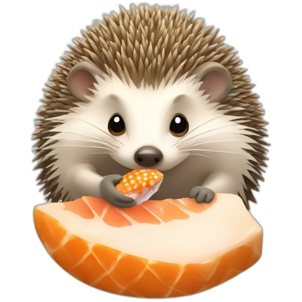 hedgehog eating fish emoji