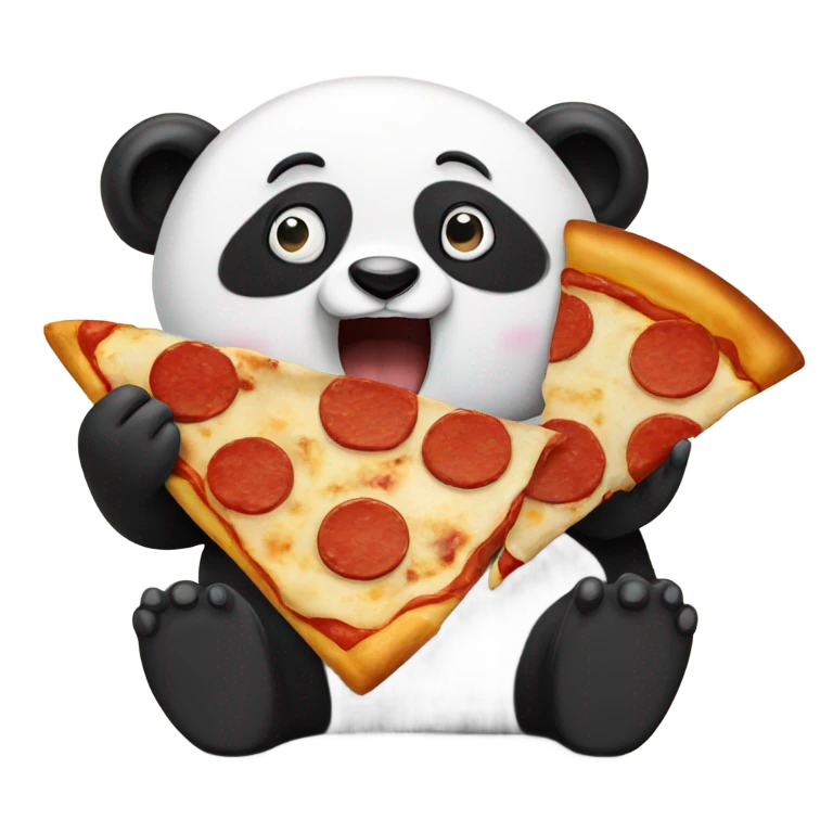 Panda eating pizza emoji