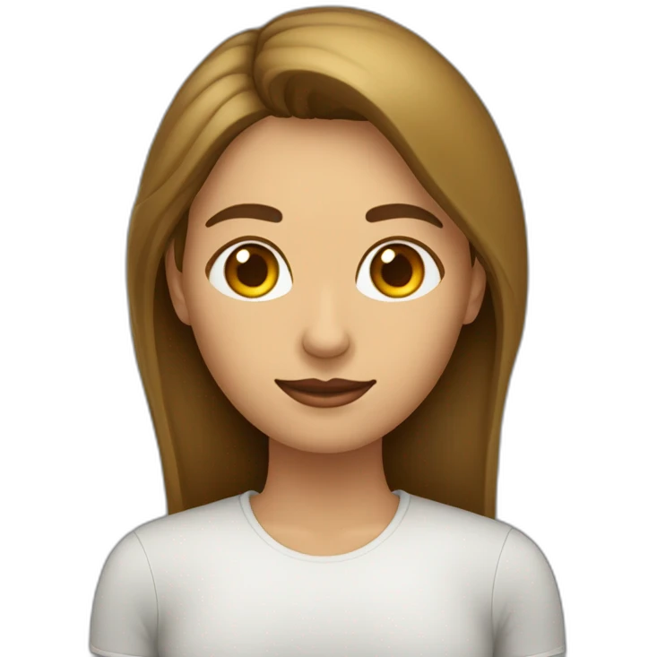 mujer pelo castaño hasta los hombros con anteojos cuadrados y ojos castaños emoji