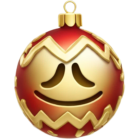 Gold and Red Christmas Ornament  emoji