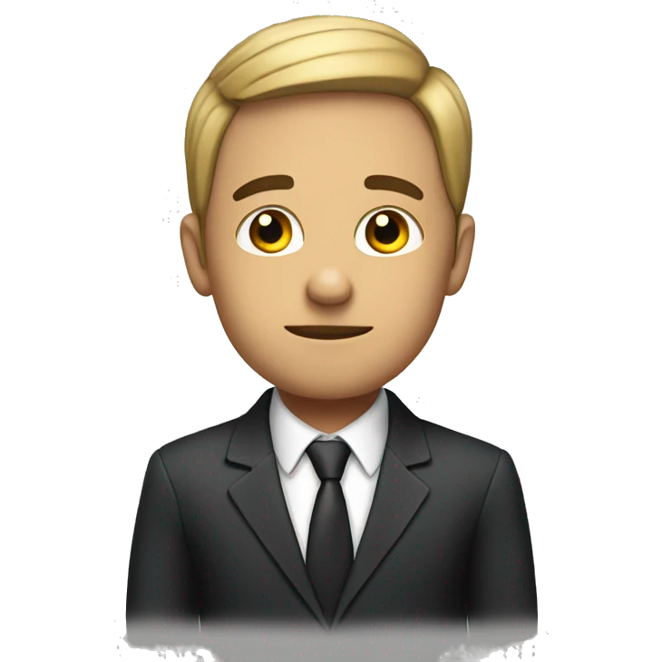 Thinking business man in a suit emoji