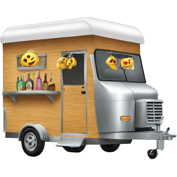 Cute mobile bar horse trailer  emoji