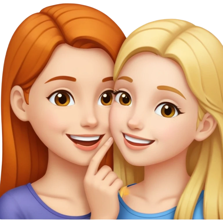 one girl whispers something into another girl's ear emoji