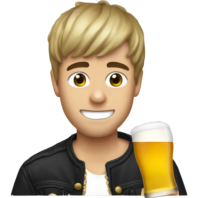 justin bieber drinking a bier emoji
