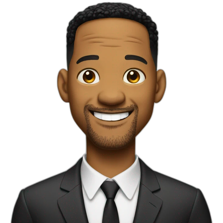 Will smith with a big smile emoji