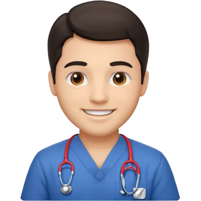male nurse with dark hair emoji