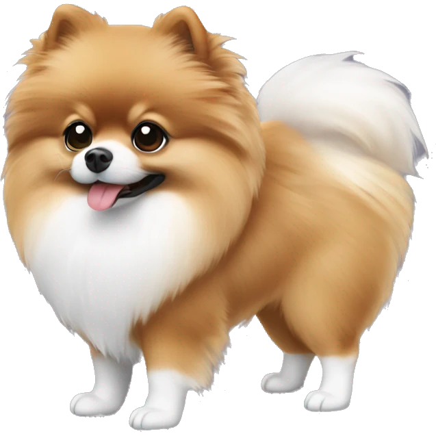 Pomeranian negro con pecho blanco emoji