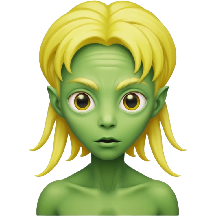 alien with yellow hair emoji