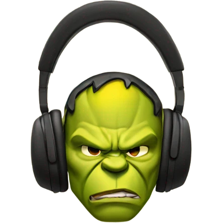 yellow hulk ear headphones emoji