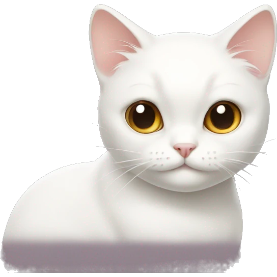 White cat with a bow emoji