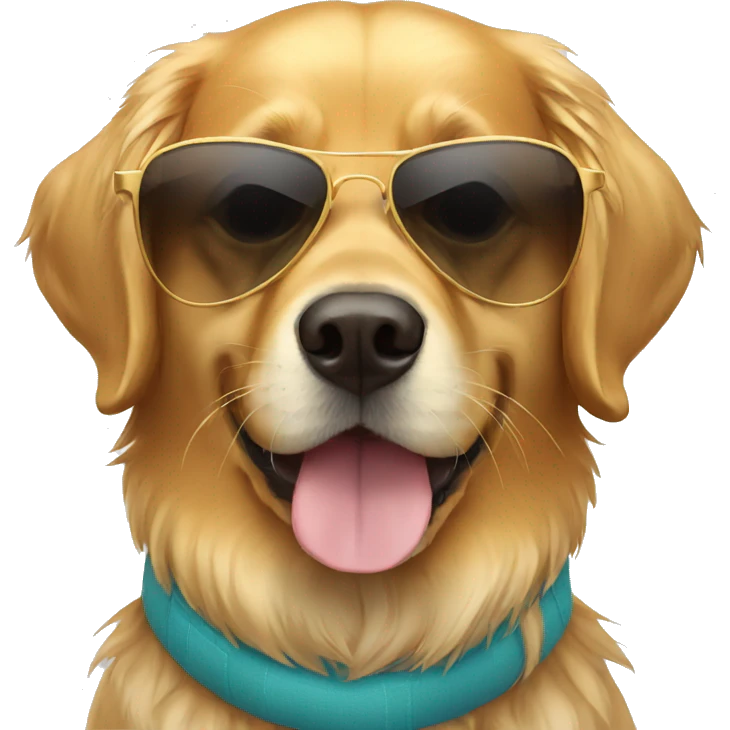 Golden retriever wearing sunglasses  emoji