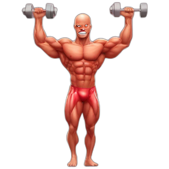 Bodybuilding man + blood sugar concept emoji