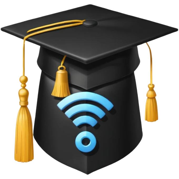 graduate cap wifi emoji