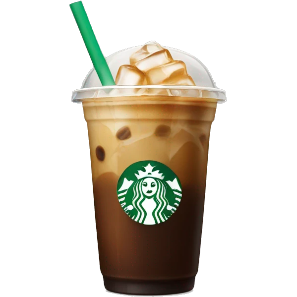 Starbuck ice coffee with ice cubes emoji