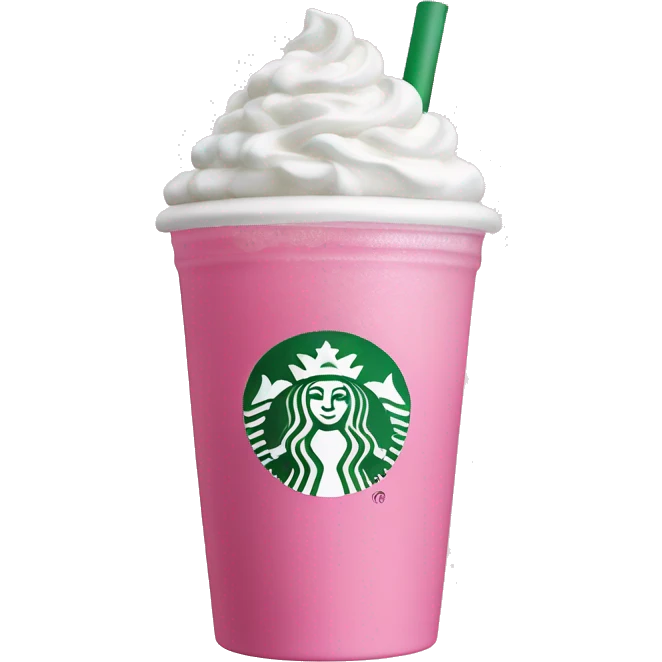 starbucks cup pink drink with cold foam emoji