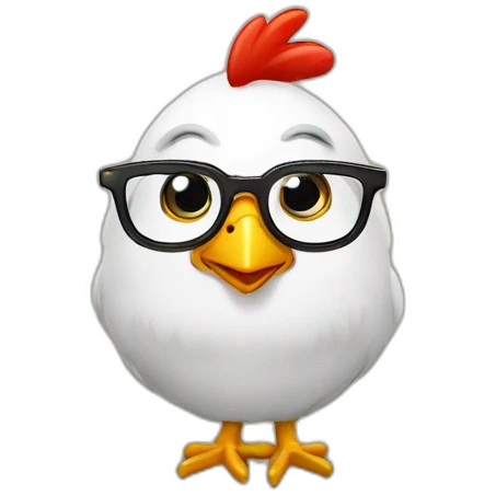 Una gallina con lentes emoji