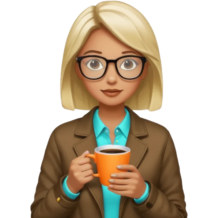 Woman with coffee , coffe shop neon glow, Midnight Wander. emoji