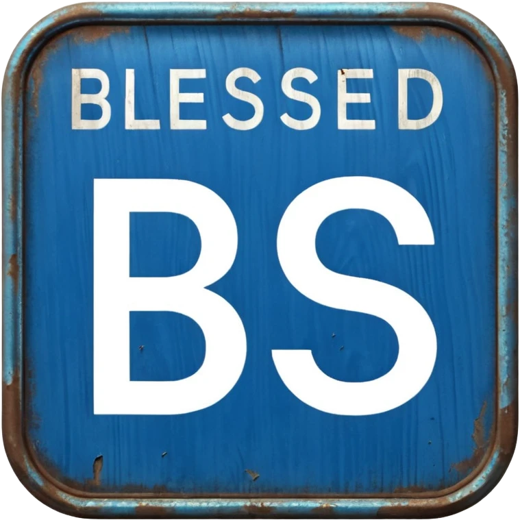a blue road sign "blessed" emoji