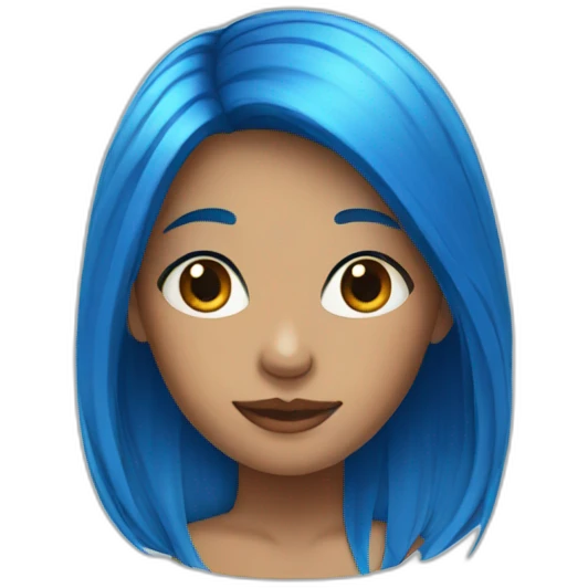 blue hair girl emoji