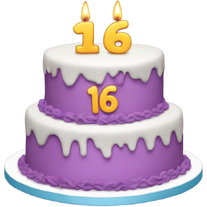 Sweet 16 birthday cake emoji