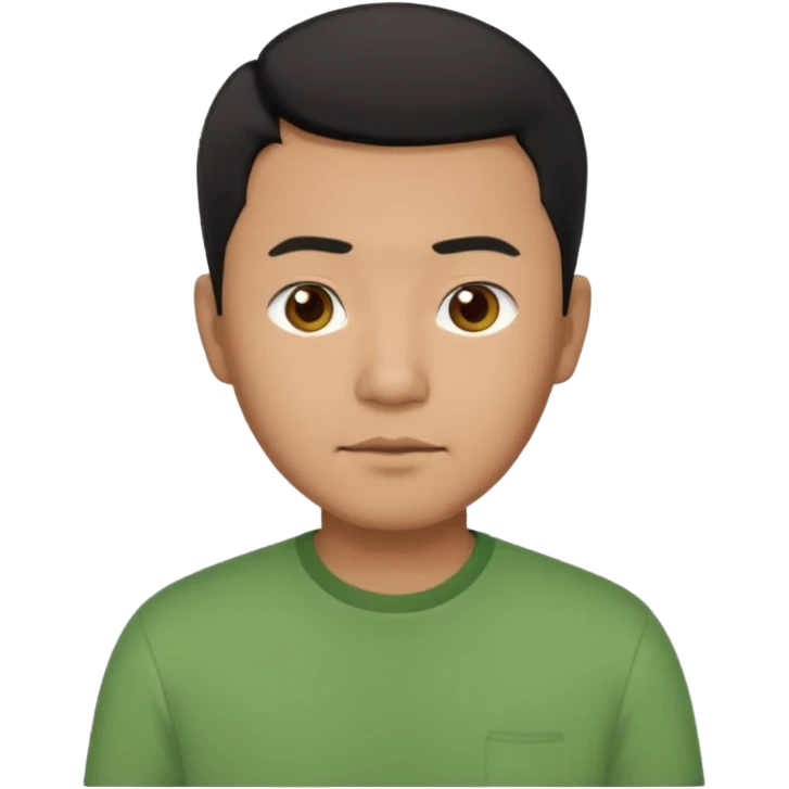 asian father man black short hair green shirt emoji