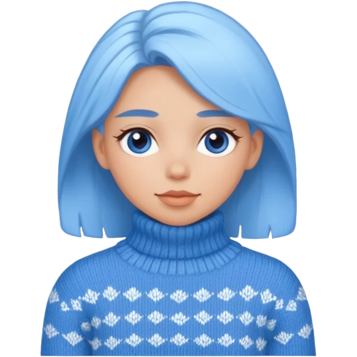 sky-blue Girl's knitted. wool sweater emoji