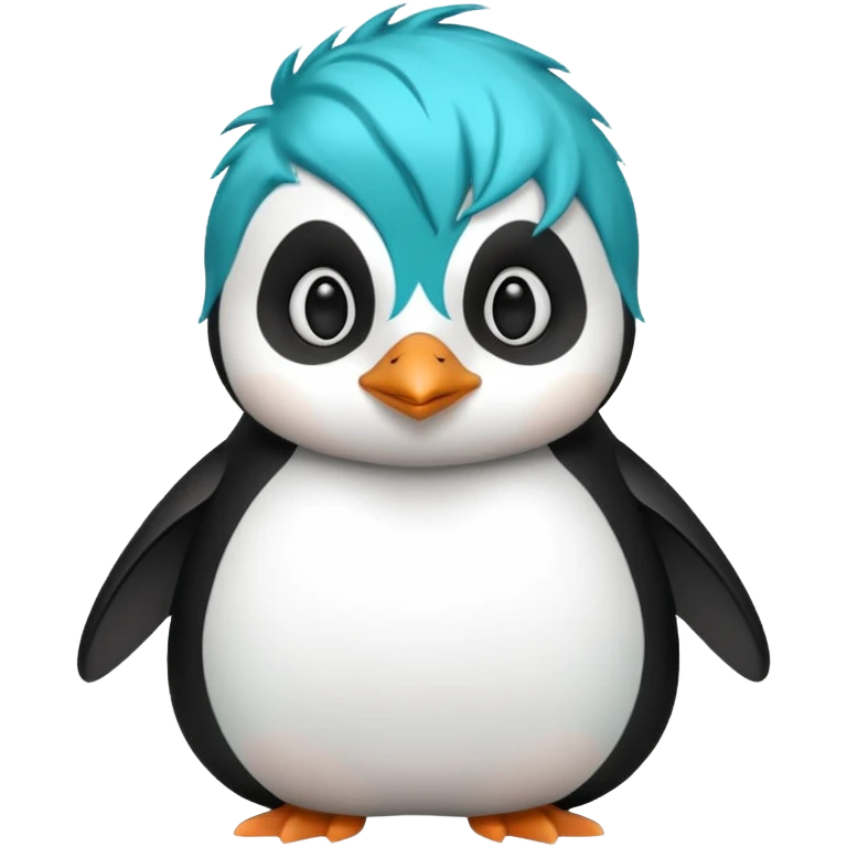 penguin with turquoise hair emoji