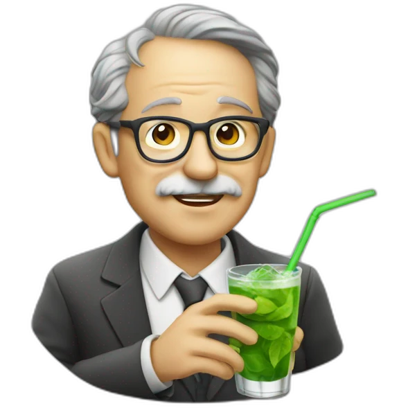 professor drinks mojito emoji