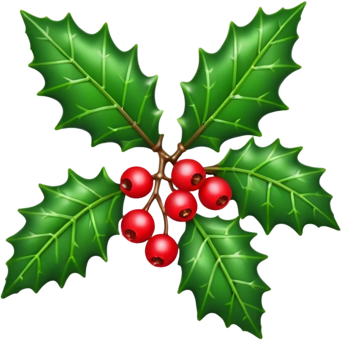 Single Christmas holly emoji