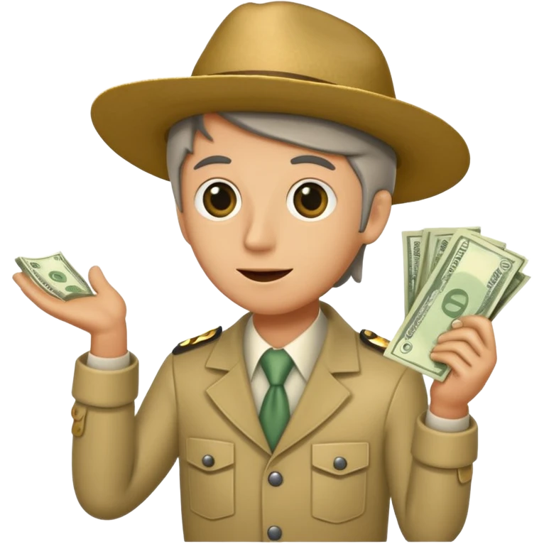 anchovy holding money emoji