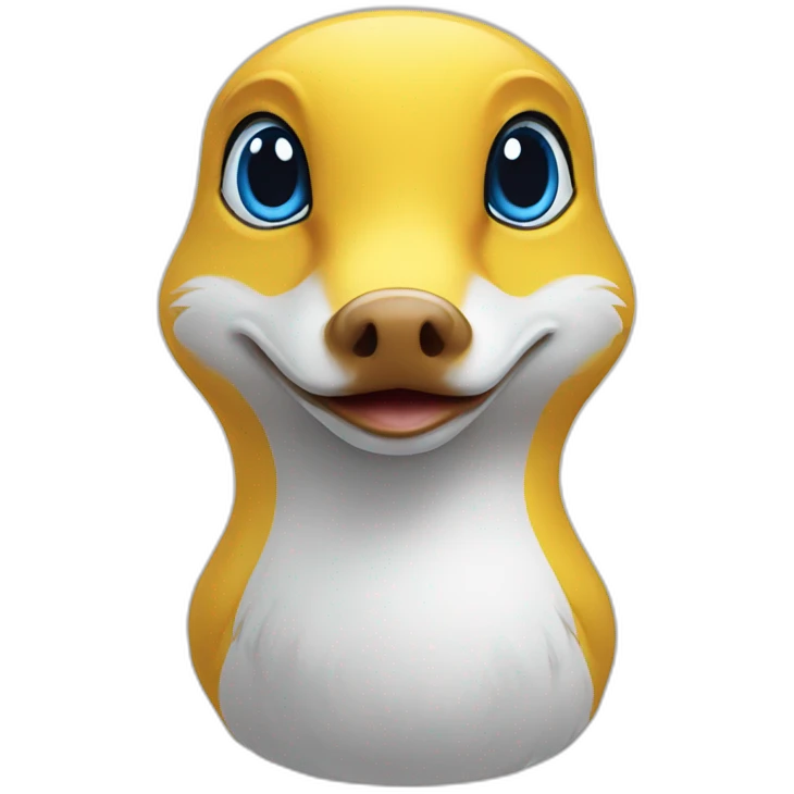 duck-yellow fox with blue eyes emoji