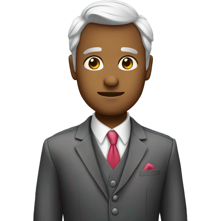 Emoji pensando en traje emoji