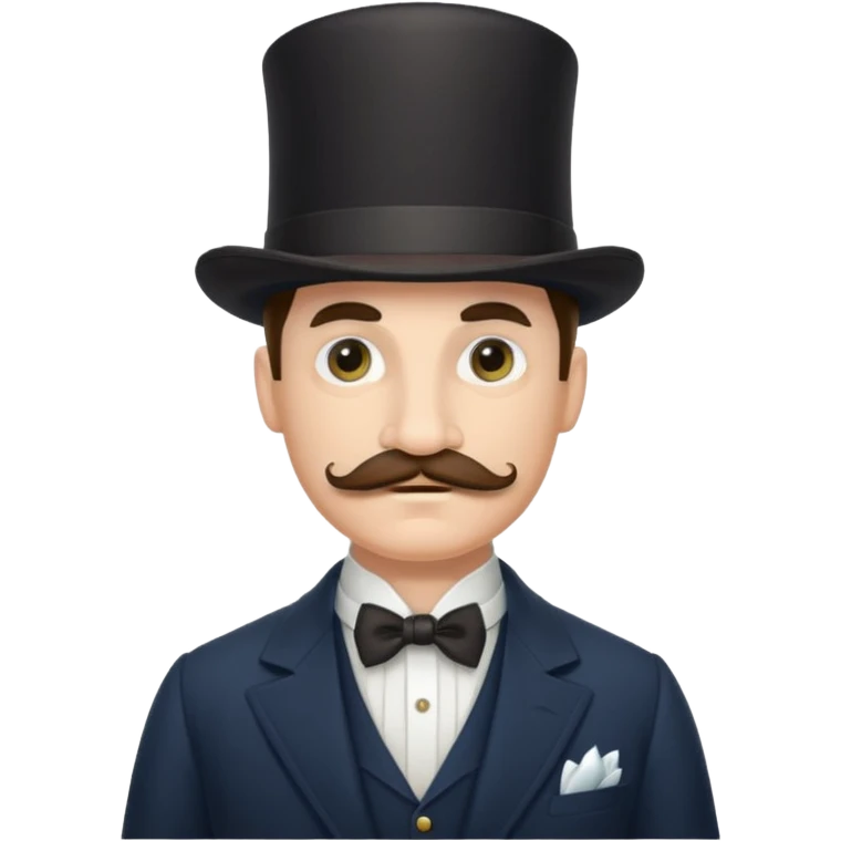 A gentleman of the high society with a moustach, a monocle, an elegant hat being super elitist emoji