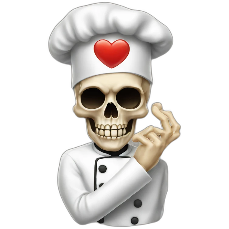 skull Chef Pinched Finger heart Kiss emoji