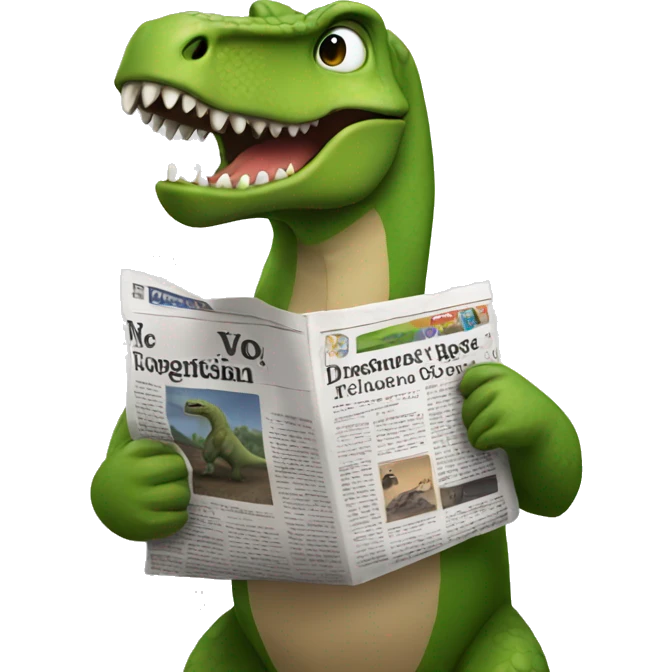 Dinosaur holding a newspaper  emoji