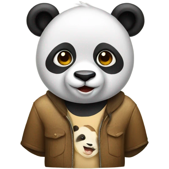panda wearing a monkey shirt emoji